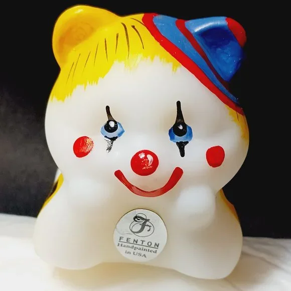 2003 Fenton Glass Centennial Countdown Hand Painted Clown Bear Signed Anderson - Picture 1 of 6